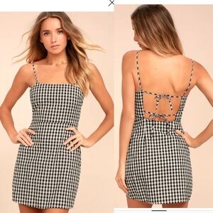 Lulus Sawyer Black and White Gingham Mini Dress
